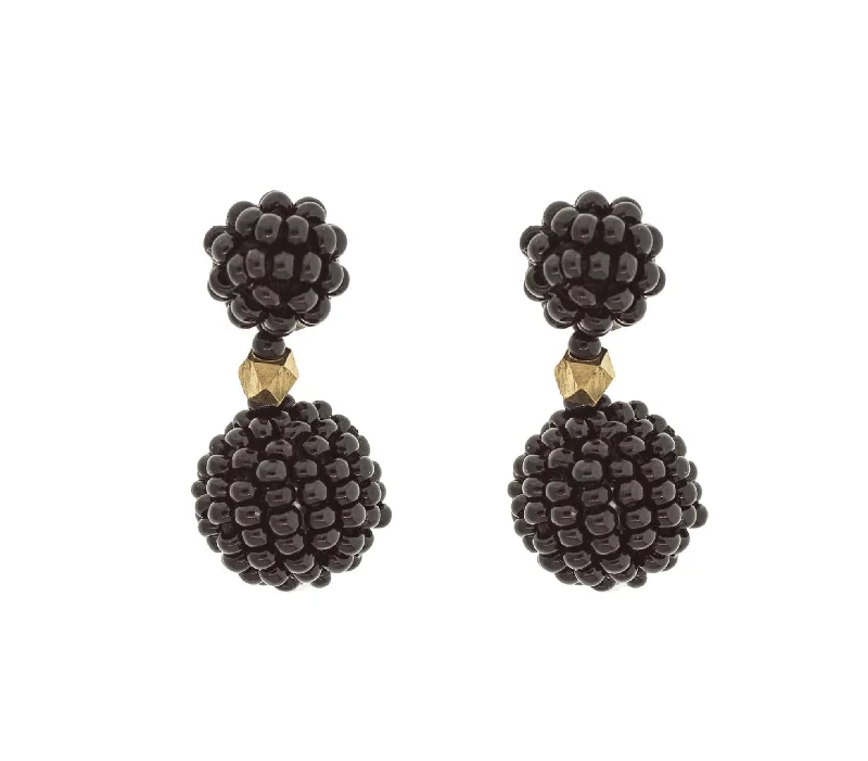 Ladies butterfly earrings-<br>The Waldorf Earring<br> Black