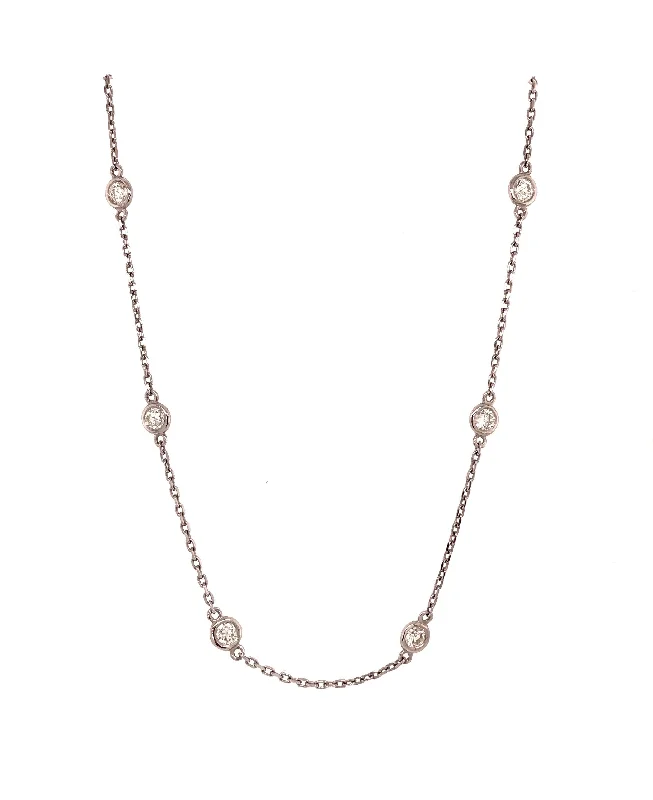 Ladies charm necklace-1.50ct Diamonds by the Yard Necklace