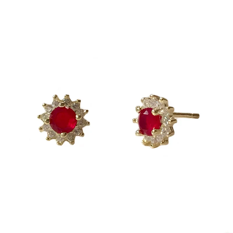 Ladies oversized earrings-Adriene Petite Round Birthstone Studs