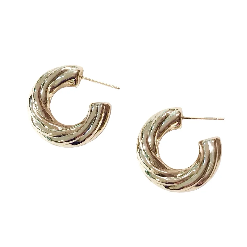 Ladies long earrings-Stainless Steel Open Twist Hoops