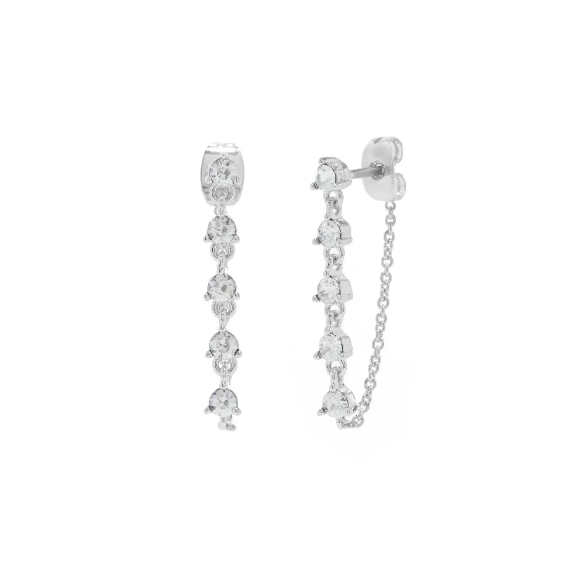 Ladies silver earrings-Sydney Earrings in Rhodium