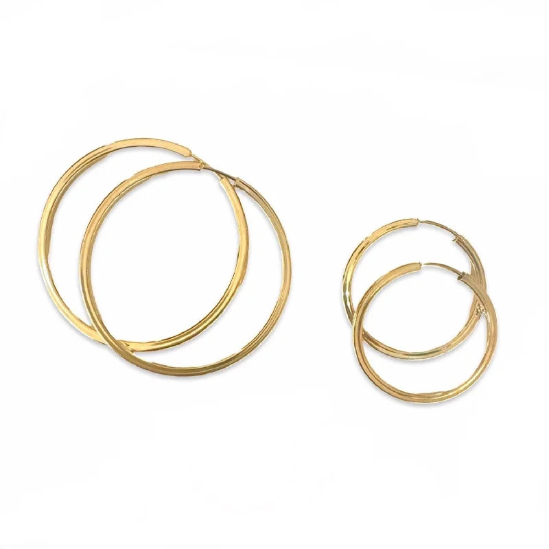 Ladies heart-shaped earrings-Gold Filled Cubic Hollow Hoops