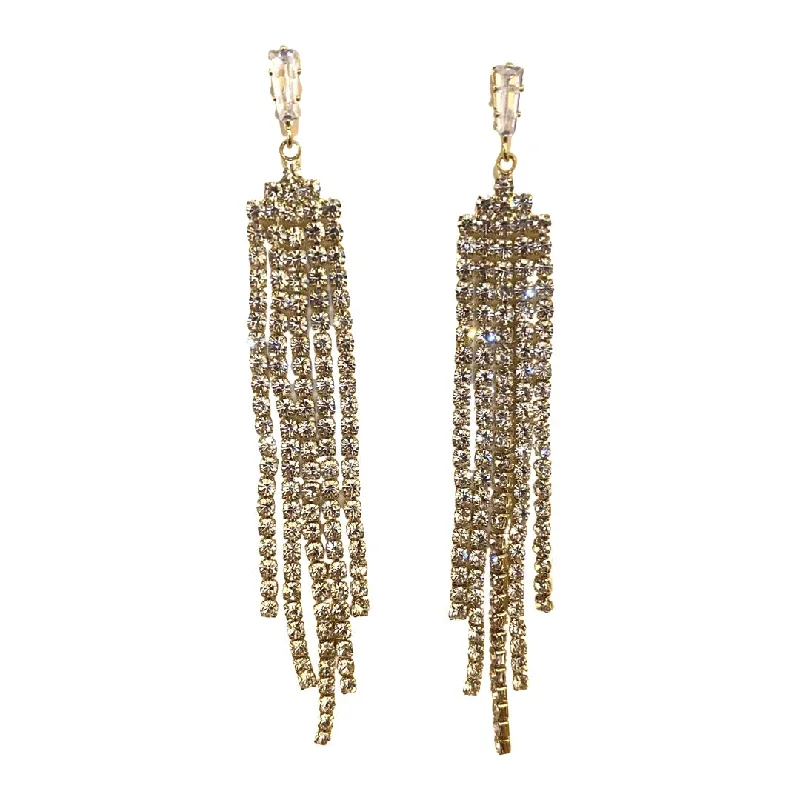 Ladies large earrings-Krista Chandelier Baguette Earrings