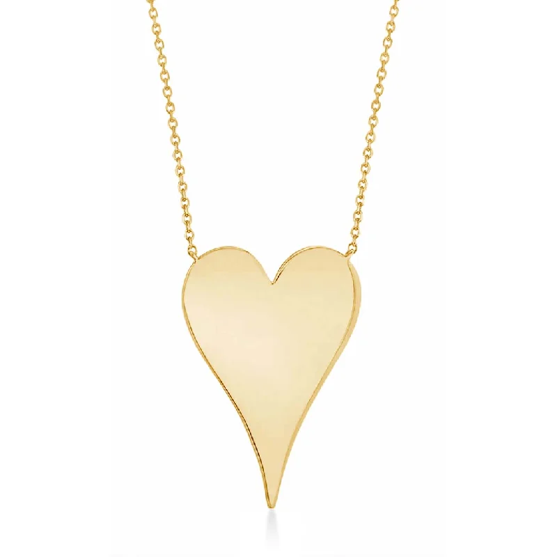 Ladies timeless diamond necklace-Jumbo Solid Heart Necklace