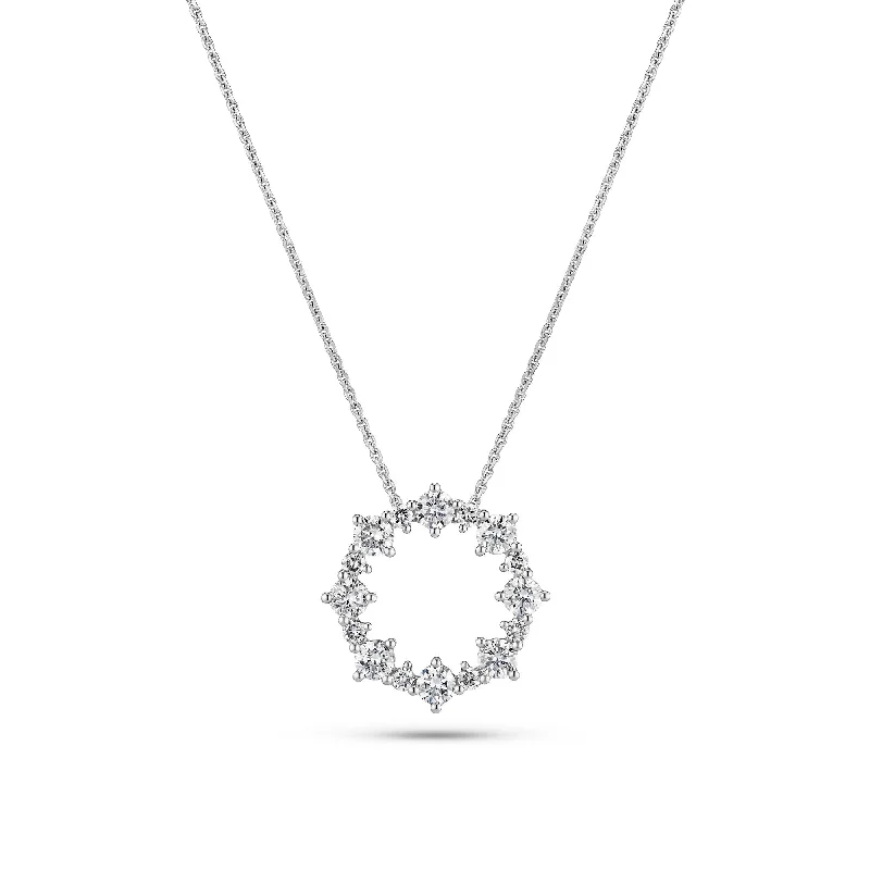 Ladies engraved heart necklace-Brina 14K Whitegold Necklace w. Lab-Grown Diamonds