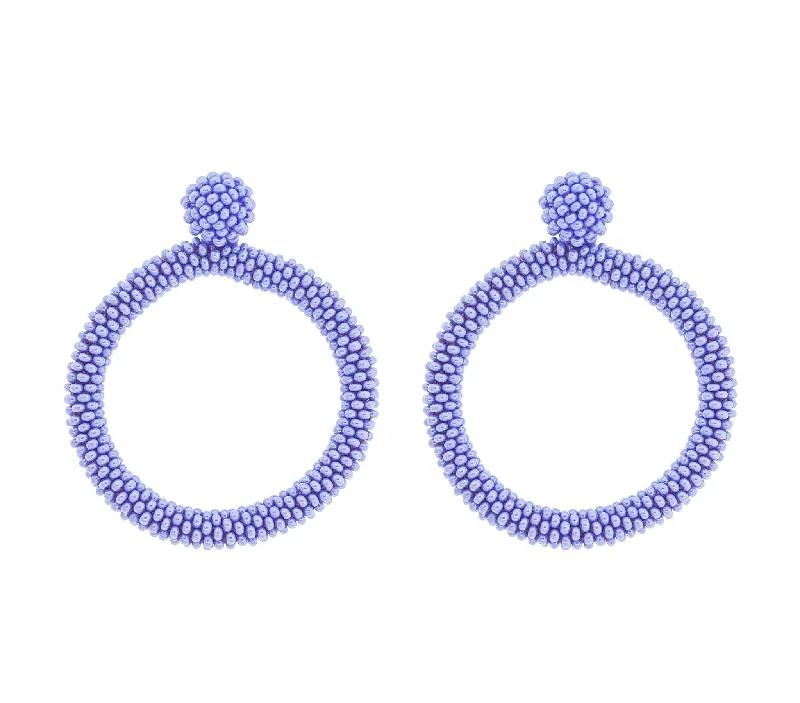 Ladies heart-shaped earrings-<br>The Roll-On® Hoop <br> Periwinkle