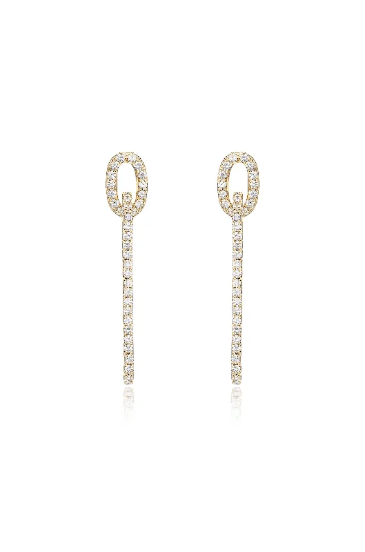 Ladies diamond earrings-Crystal Paperclip Earrings