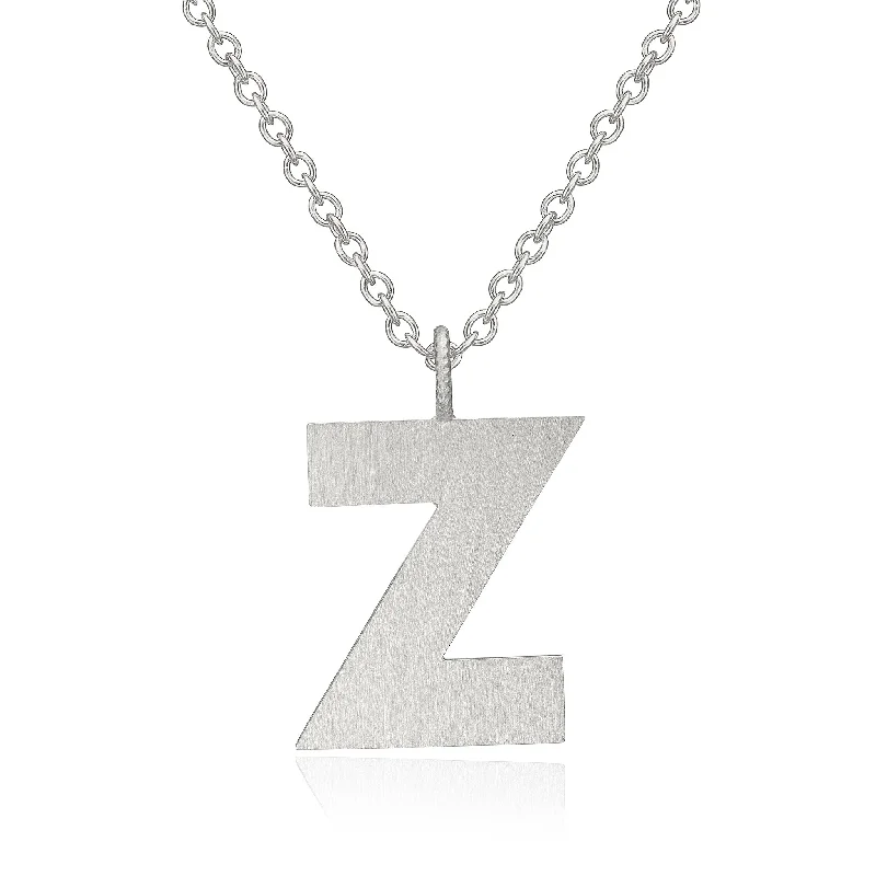 Ladies infinity necklace-Letter Z Silver Necklace