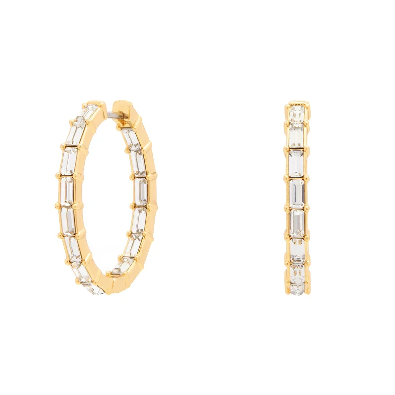 Ladies geometric earrings-Baby Sienna Hoops in Gold