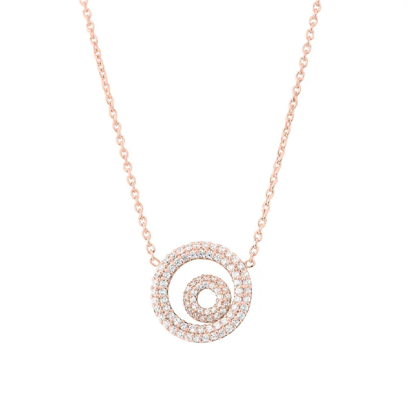 Ladies vintage-inspired necklace-Matiné 18K Rosegold Necklace w. 93 Diamonds