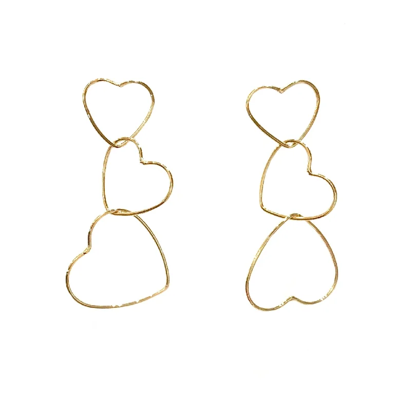 Ladies diamond hoop earrings-Crysta Heart Earrings