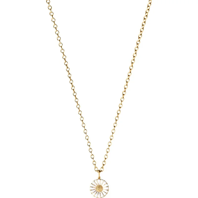 Ladies delicate necklace-Daisy 11 mm. Gold Plated Necklace