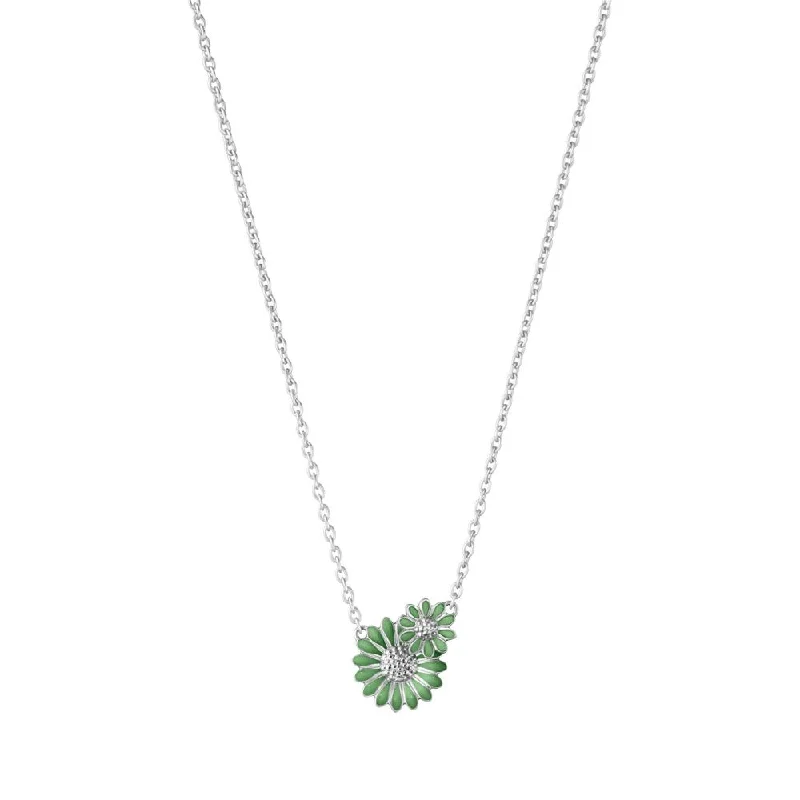 Ladies monogram necklace-Daisy x Stine Goya Green Silver Necklace