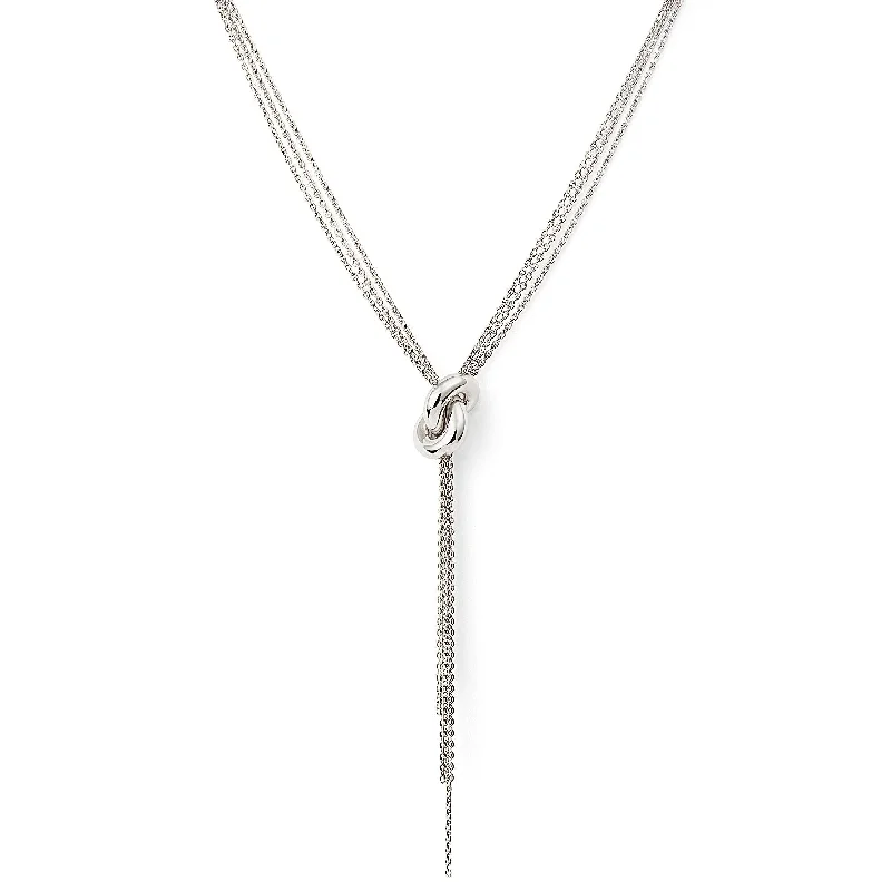 Ladies multi-strand necklace-The Legacy Knot 18K Whitegold Necklace