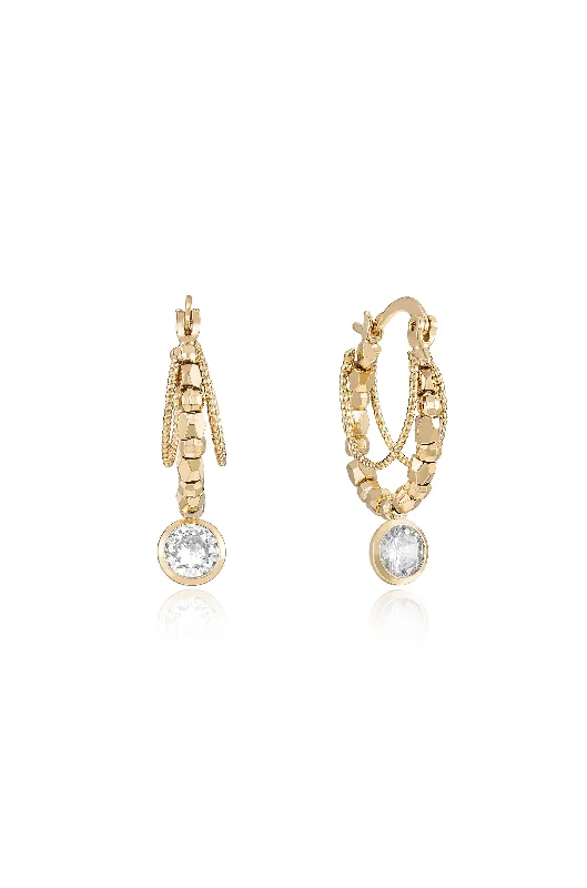 Ladies platinum hoop earrings-Boho Golden Hoop Earrings