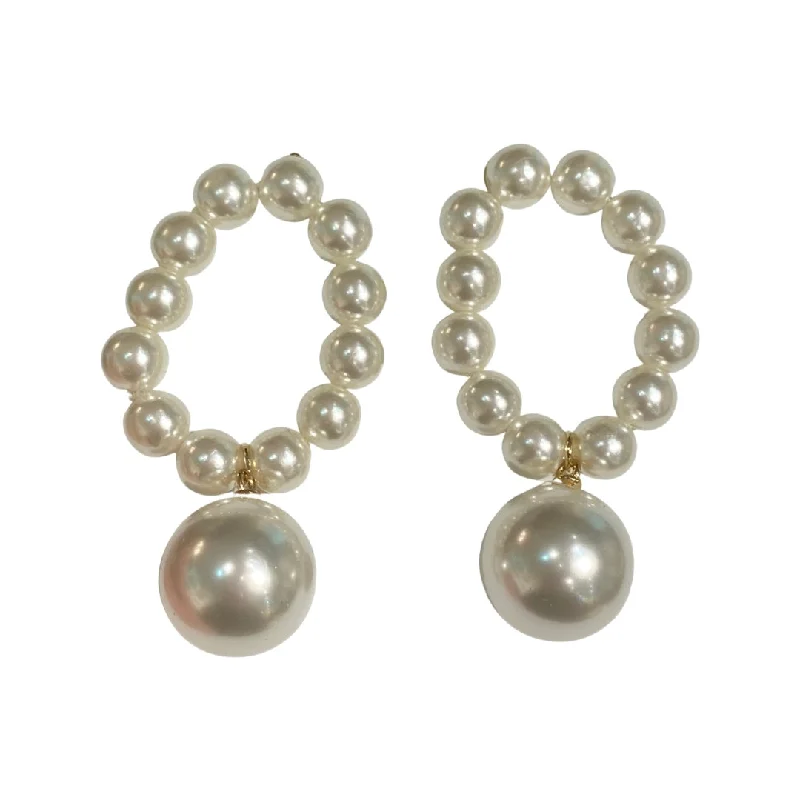 Ladies chandelier earrings-Pearl Fashion Statement Earrings