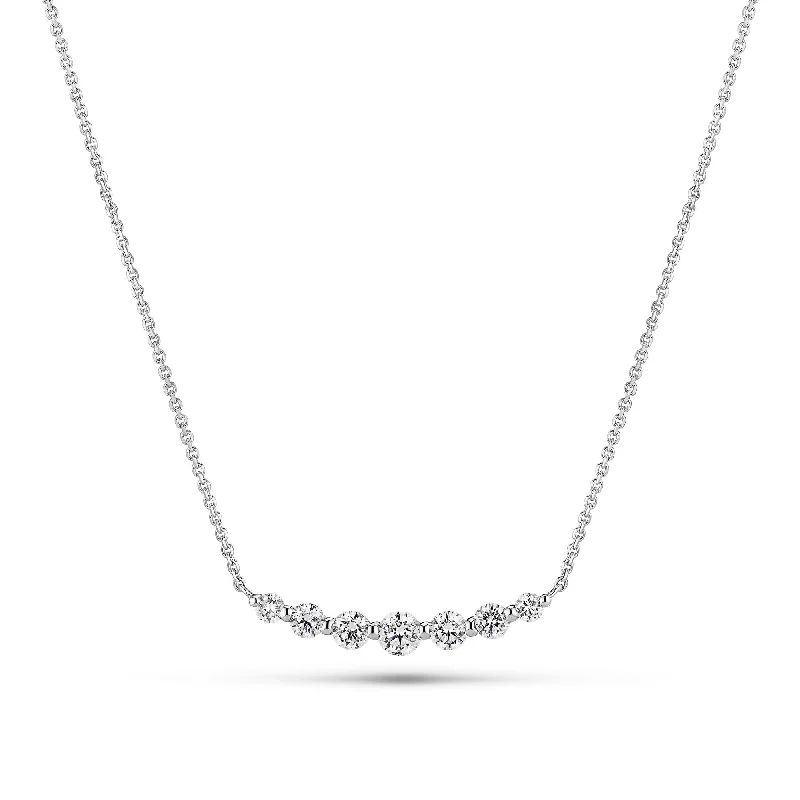 Ladies round pendant necklace-Tiara Grande 14K Whitegold Necklace w. Lab-Grown Diamonds