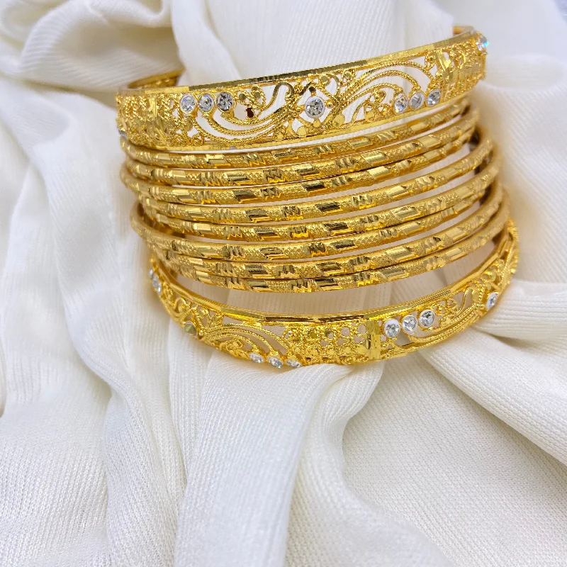 Ladies friendship bracelet-Diamond Bunch Bangles 8+2 pcs.