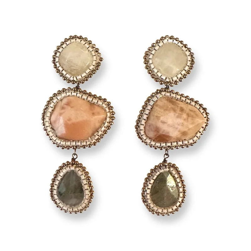 Ladies opal earrings-Paige Gemstone Statement Earrings