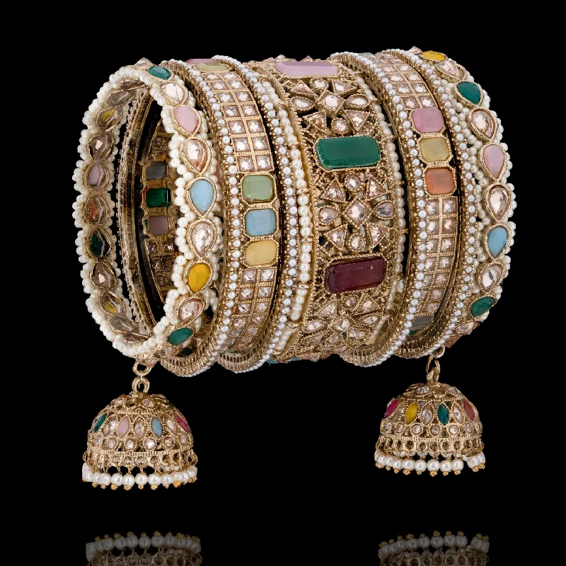 Ladies gold cuff bracelet-Parina Bangles