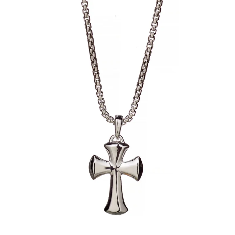 Ladies pearl necklace-Hope Cross Silver Necklace