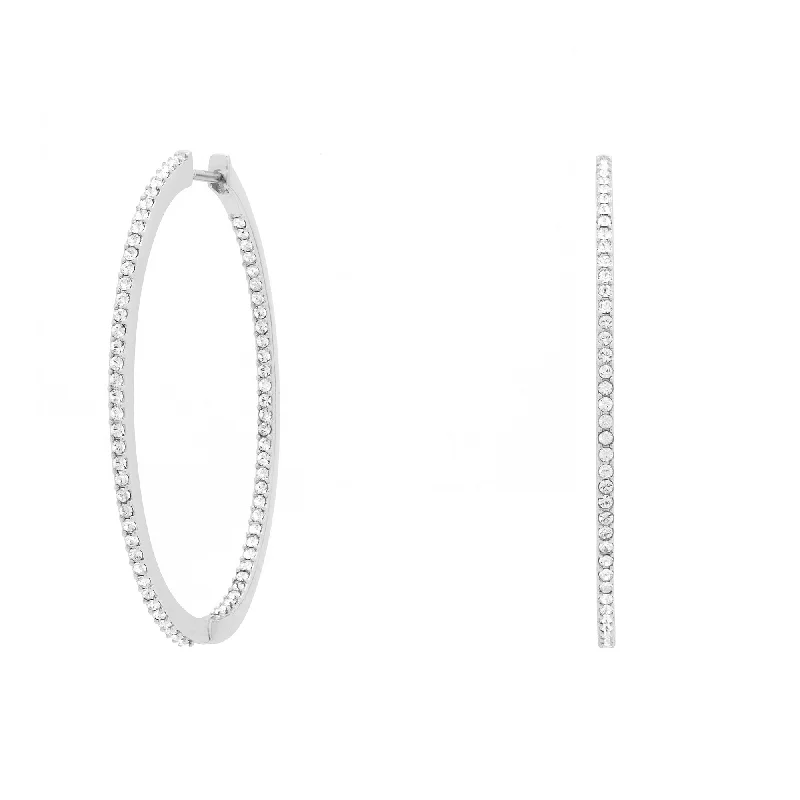 Ladies minimal earrings-Liv Hoops in Rhodium