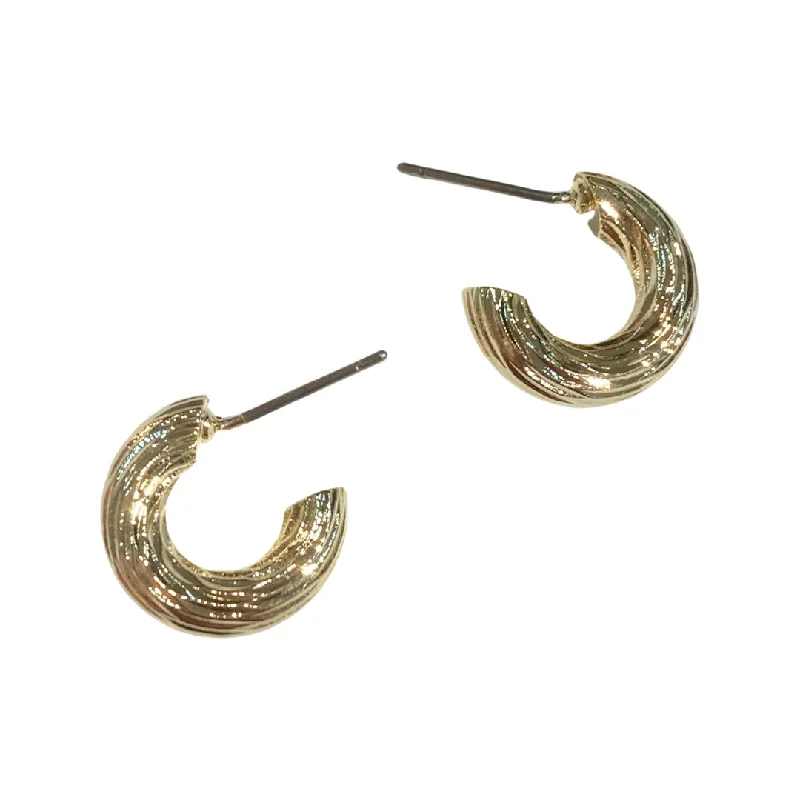 Ladies sleek earrings-Deandra Striped Mini Hoops