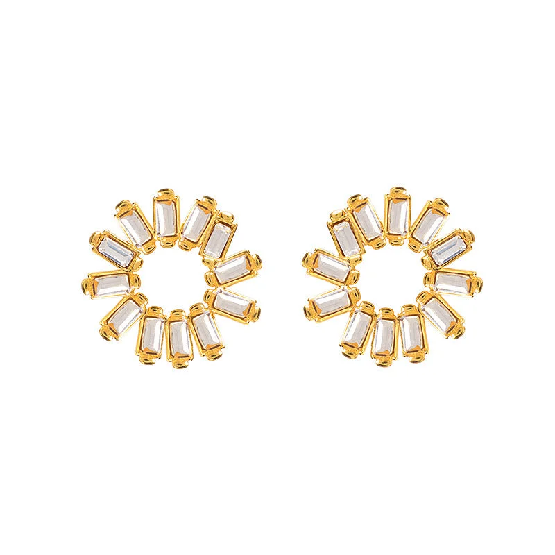 Ladies pearl stud earrings-Stella Studs in Gold