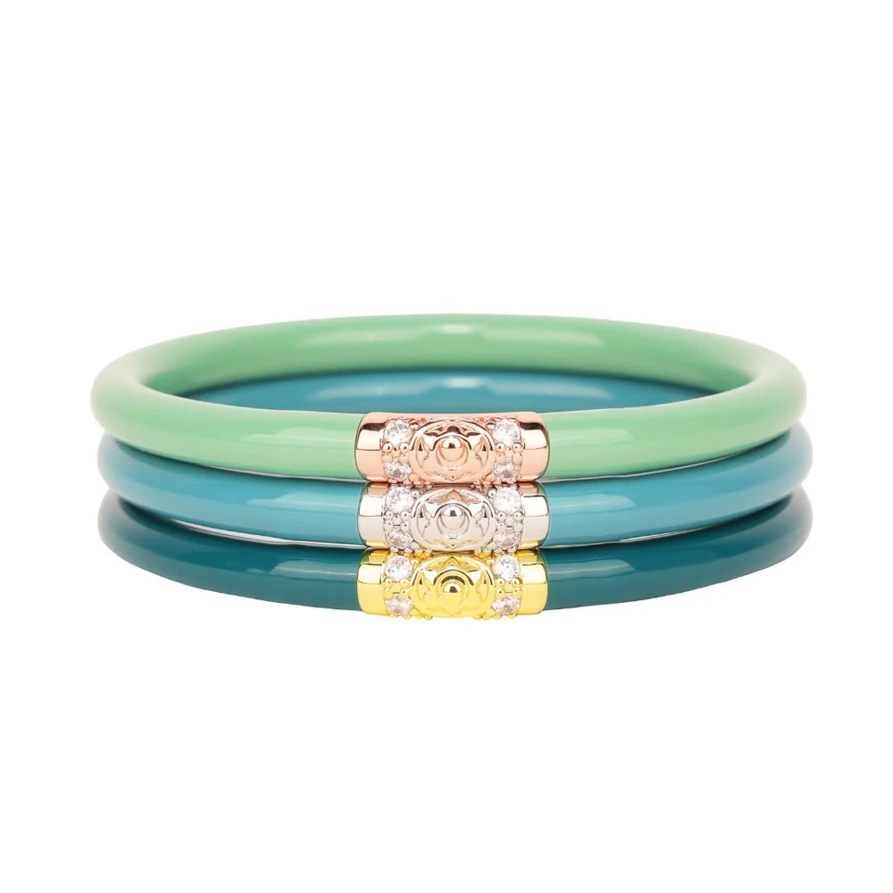 Ladies cuff bracelet-BuDhaGirl | Set of Three | Three Kings All Weather Bangles in Fjord