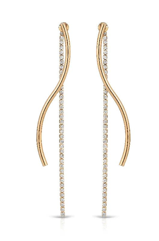 Ladies gold dangle earrings-Spin Around Linear Dangle Earrings