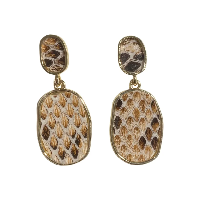 Ladies circle earrings-Kory Snake Skin Earrings