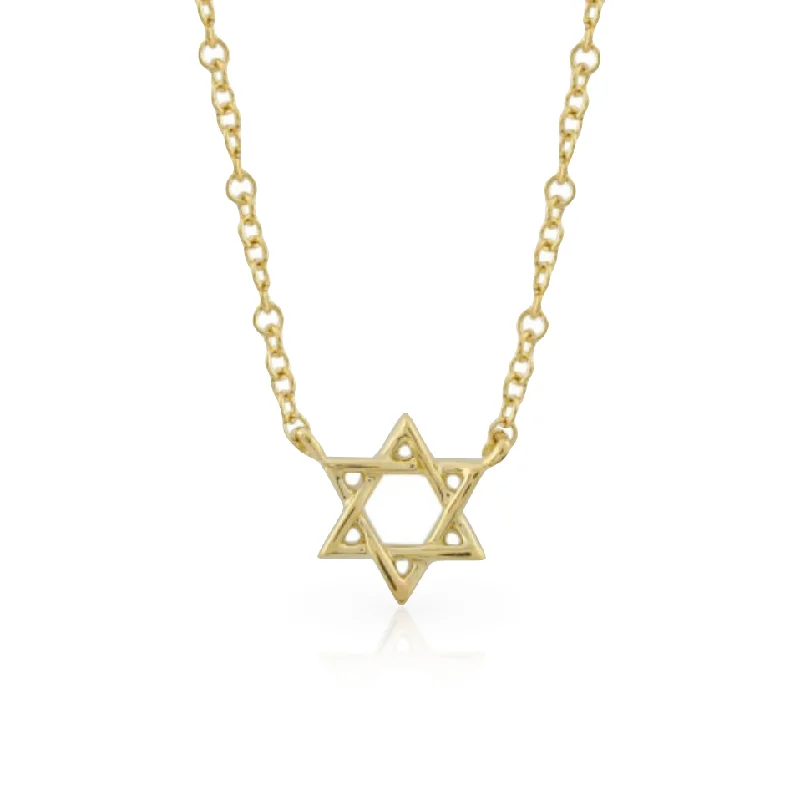 Ladies custom necklace-14k Solid Star of David