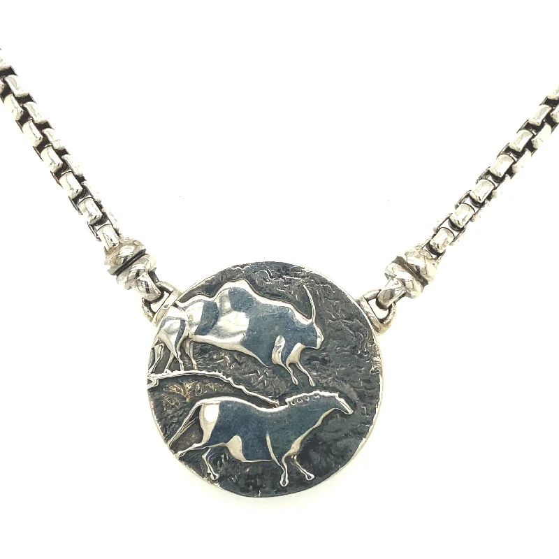 Ladies vintage-inspired necklace-Jill Maurer Stampede Necklace