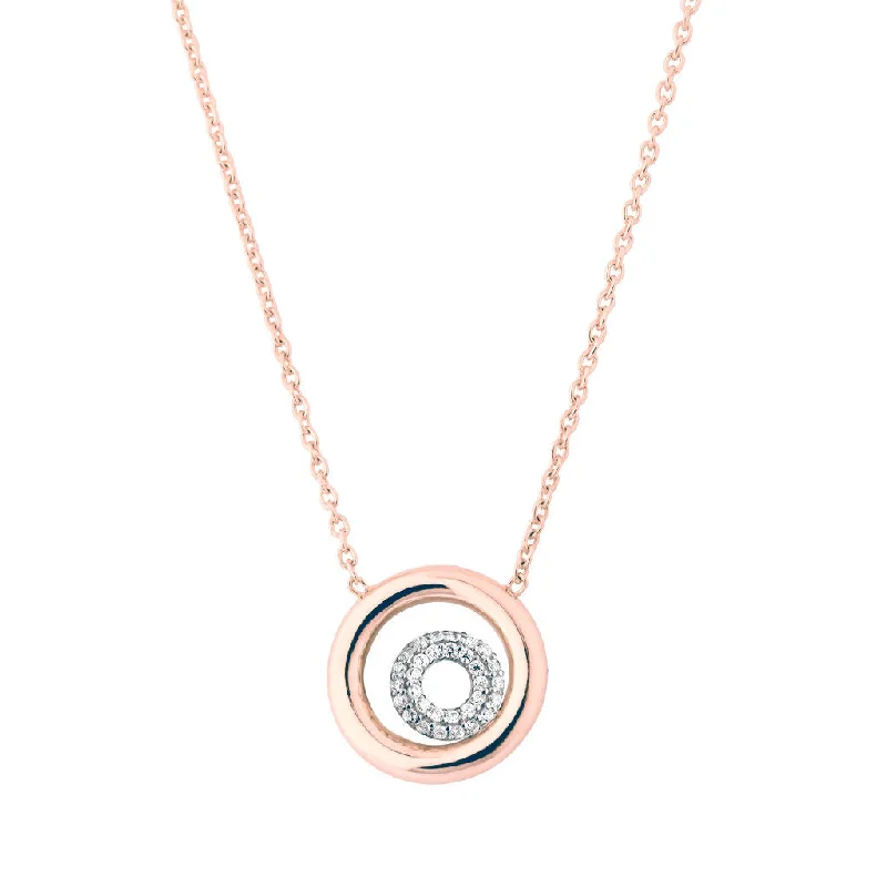 Ladies charm necklace-Matiné 18K RoseGold & Whitegold Necklace w. 31 Diamonds