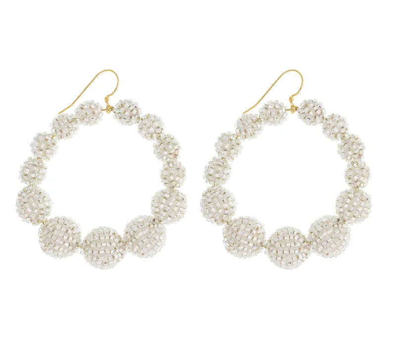 Ladies bridal earrings-<br>The Olivia Hoop <br> Silver