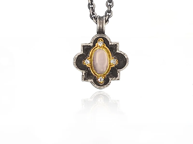 Ladies layering necklace-Michael Jensen Moonstone Romanesque Vetus Necklace