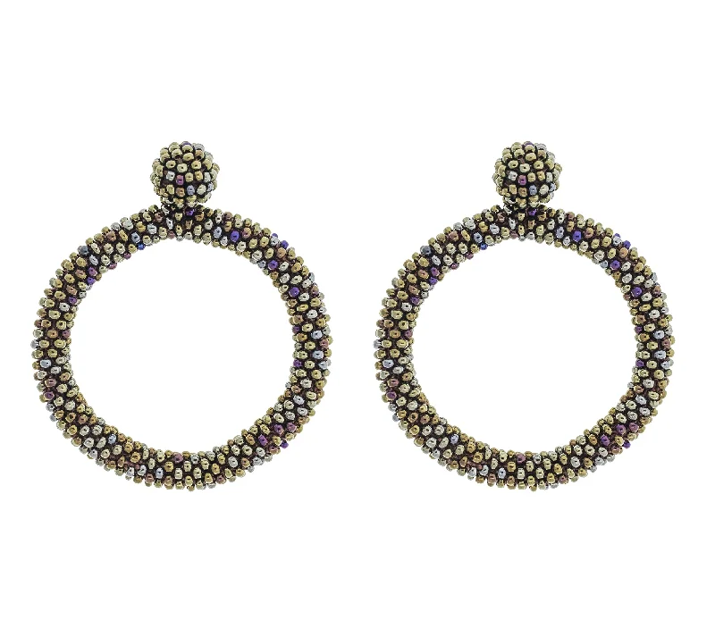 Ladies gold stud earrings-<br>The Roll-On® Hoop <br> Goddess