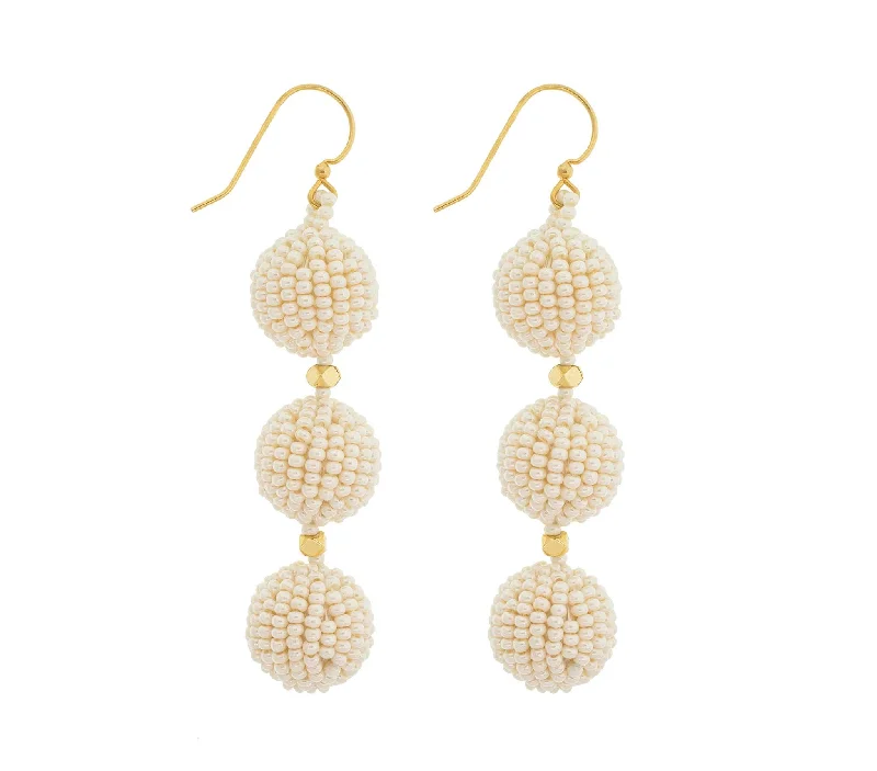 Ladies minimal earrings-<br>The Charlie Earring <br> Cream