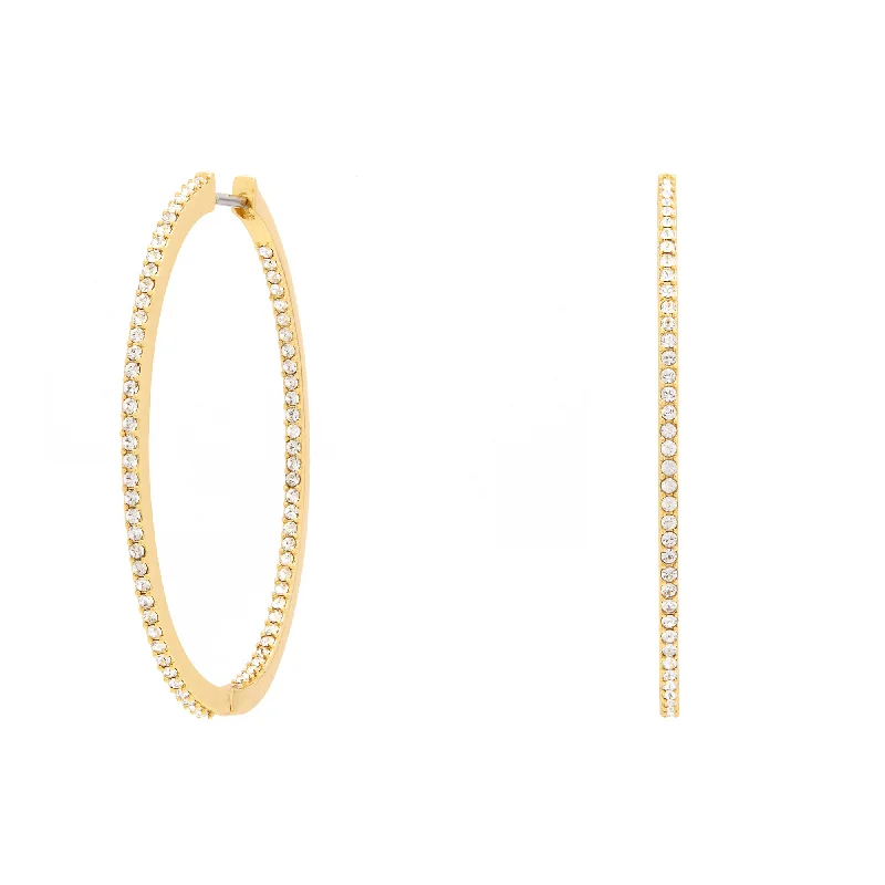 Ladies birthstone earrings-Liv Hoops in Gold