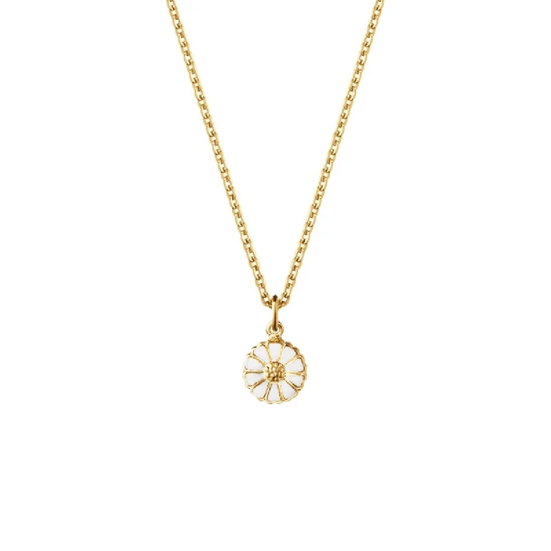 Ladies engraved necklace-Daisy 7mm. Gold Plated Necklace