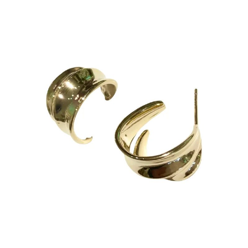 Ladies gold dangly earrings-Deandra Claw Hoop Studs