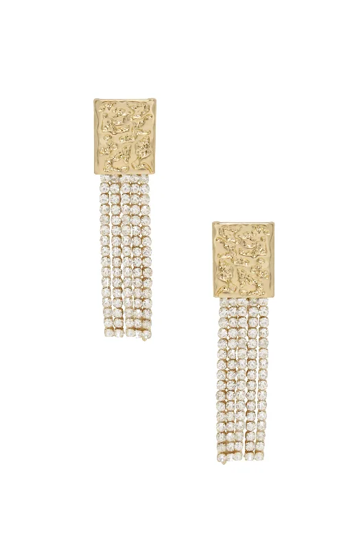 Ladies fashion hoop earrings-Stand Out Crystal Dangle Earrings