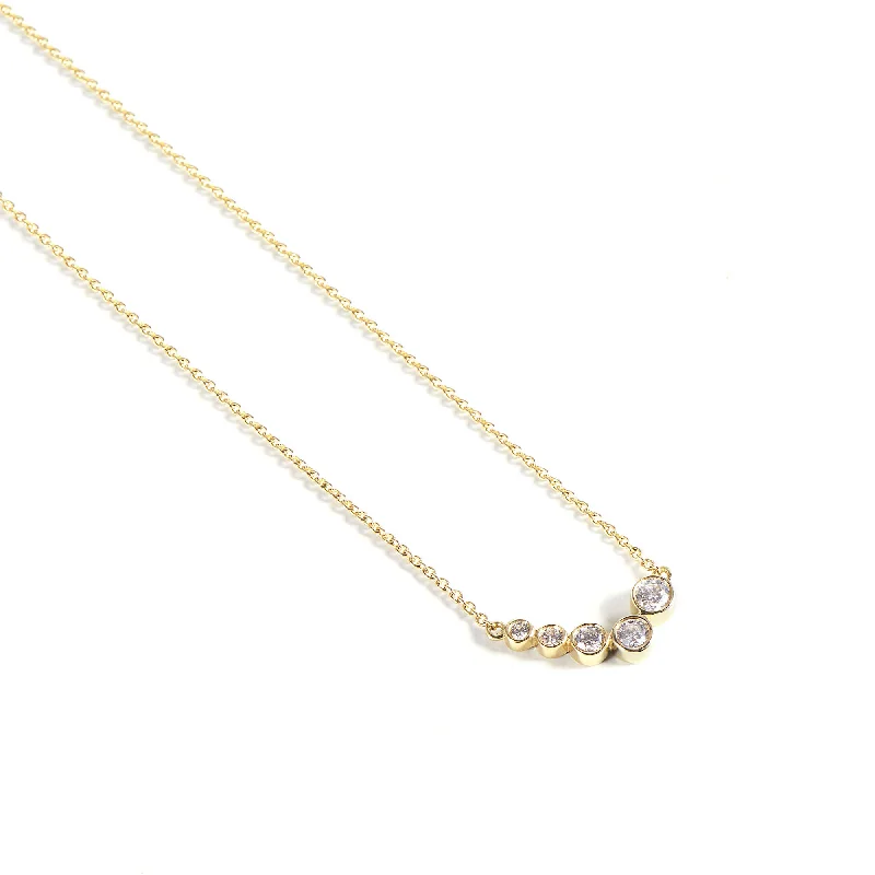 Ladies celestial necklace-Iyla 14K Gold Necklace w. Diamonds