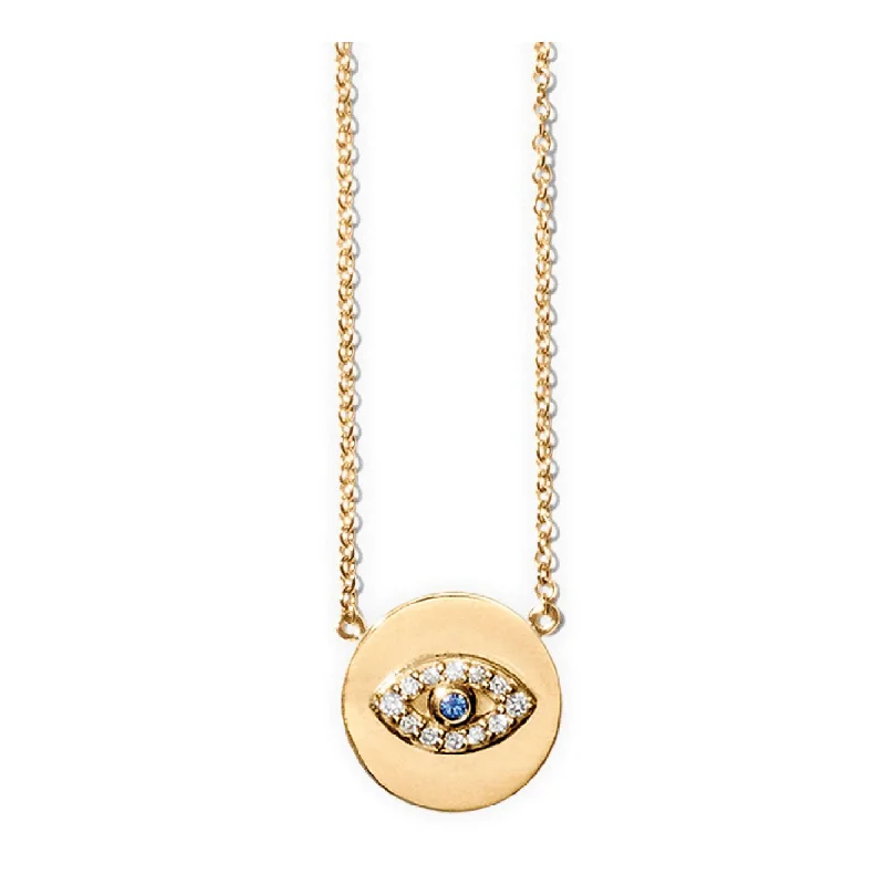 Ladies engraved heart necklace-Miss Nee Gold Diamond Sapphire Necklace