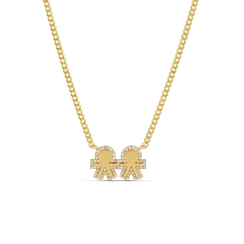 Ladies dainty gold necklace-Bubbly Kids Diamond Cuban Necklace