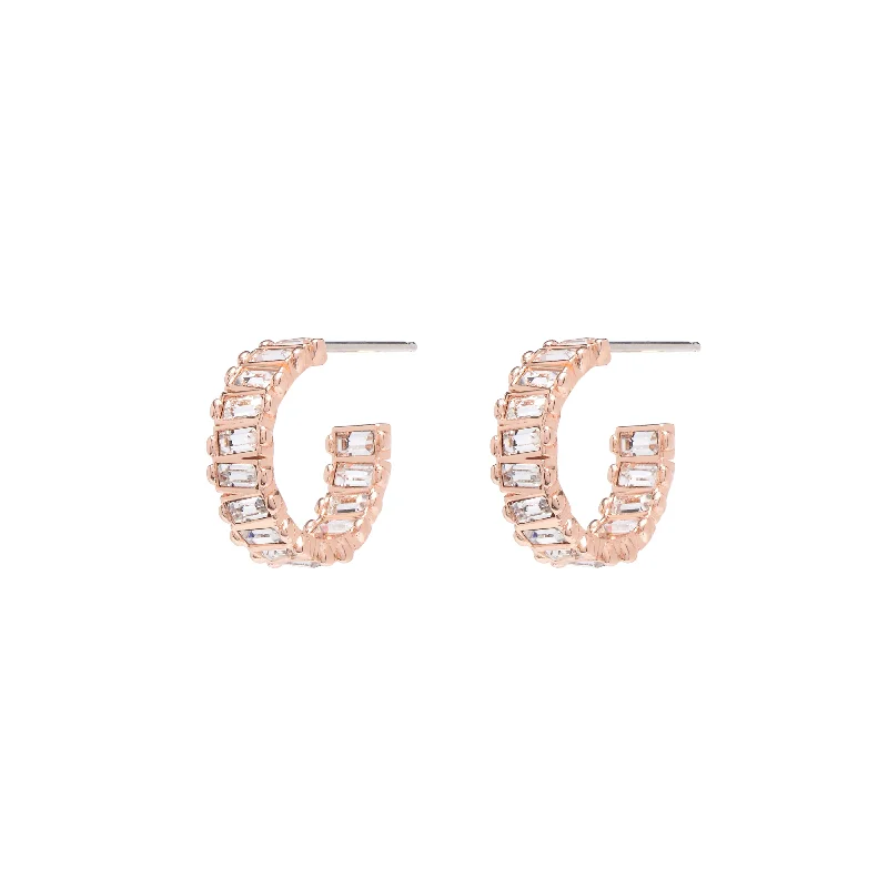 Ladies modern earrings-XS Baby Serena Hoops in Rose Gold