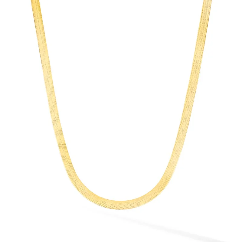 Ladies wedding necklace-5mm Herringbone Chain Necklace