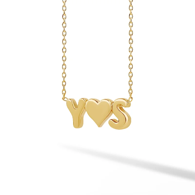 Ladies long chain necklace-Helium Couples Initials Necklace