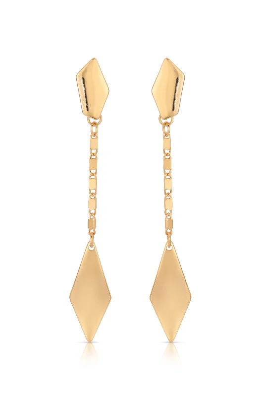 Ladies rose gold earrings-Kite Drop Earrings