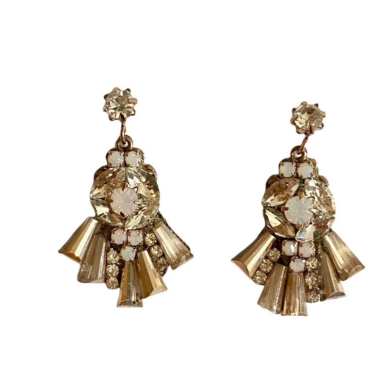 Ladies geometric earrings-Sparkle Cluster Drop Earrings